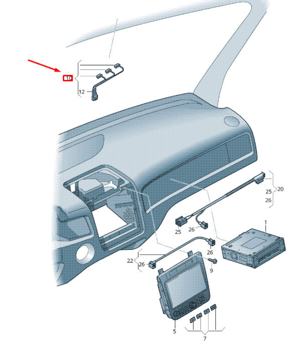 7P1035711 - NEW VW TOUAREG 7P MK2 HANDS-FREE DEVICE MICROPHONE LHD 7P1035711