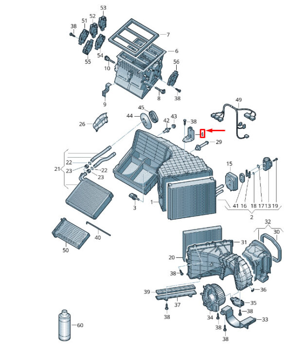 7P1820515 - NEW VW TOUAREG 7P MK2 EVAPORATOR HOME CLASS 7P1820515 ORIGINAL