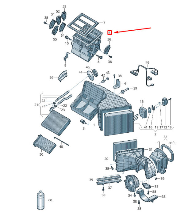 7P2820354 - New VW TOUAREG 7P MK2 A/C Heater Connection Box RHD 7P2820354