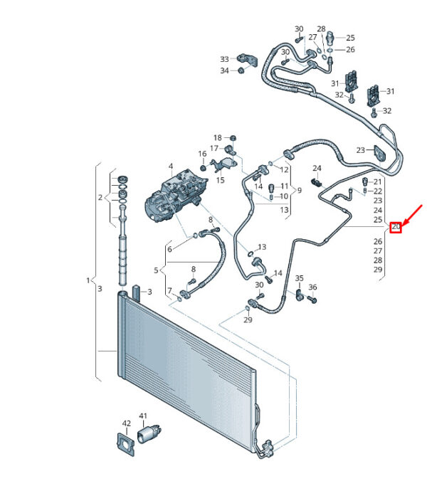 7P2820741CB - VW TOUAREG 7P MK2 refrigerant pipe RHD 7P2820741CB NEW GENUINE