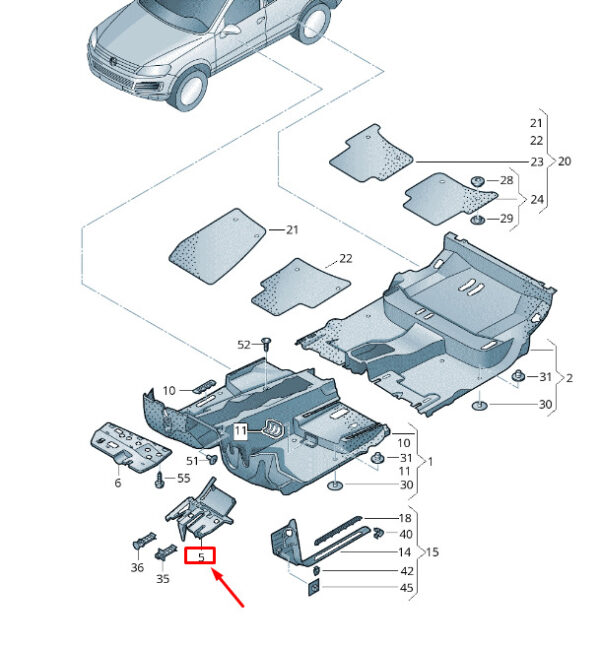 7P28630819B9 - NEW VW TOUAREG 7P MK2 UNDER DASHBOARD LEFT COVER RHD 7P28630819B9 ORIGINAL