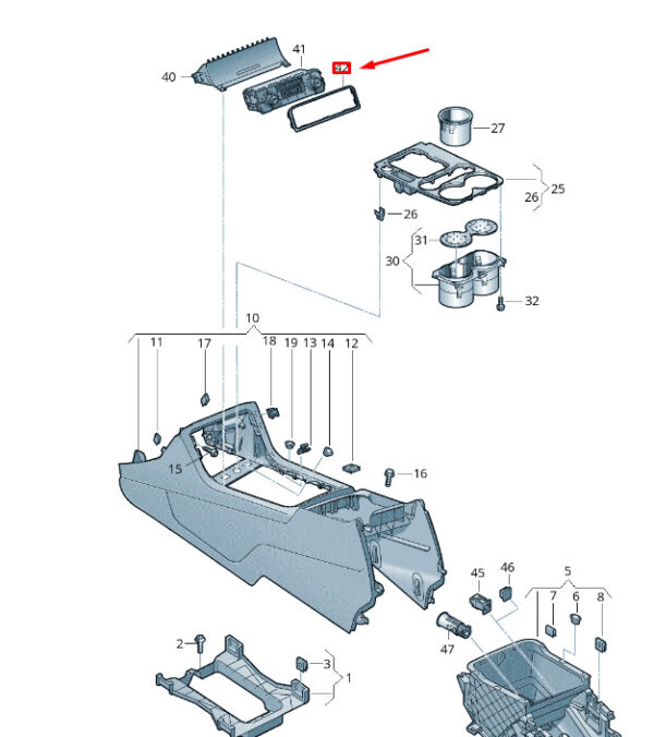 7P2863100BLT5 - NEW VW TOUAREG 7P MK2 DISPLAY AND CONTROL UNIT TRIM RHD 7P2863100BLT5
