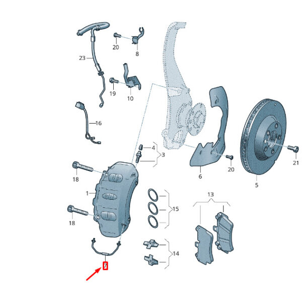 7P5615702 - NEW VW TOUAREG 7P MK2 FRONT RIGHT BRAKE 7P5615702 ORIGINAL