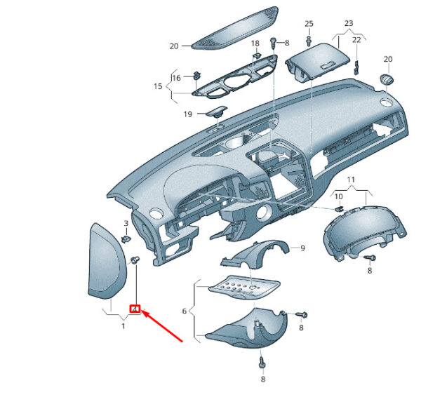 7P5857949 - NEW VW TOUAREG 7P MK2 DASH PANKE SIDE PANEL 7P5857949 ORIGINAL