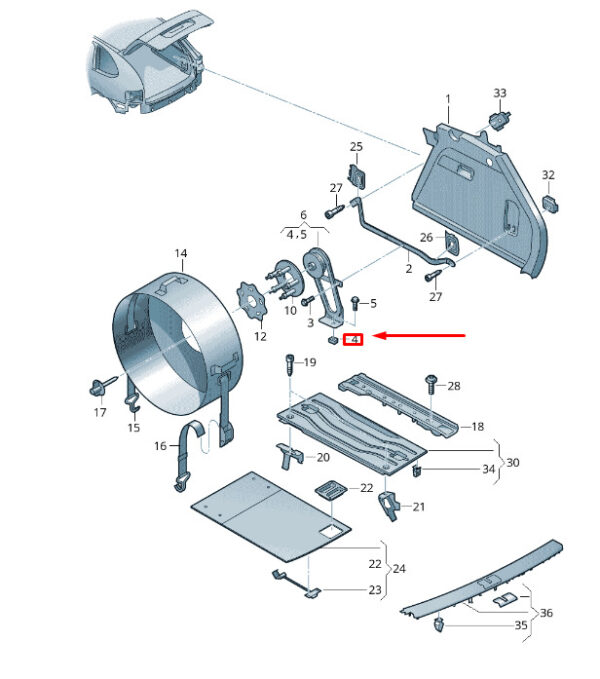 7P5867780 - NEW VW TOUAREG 7P MK2 SPARE WHEEL BRACKET GLIDE PIECE 7P5867780