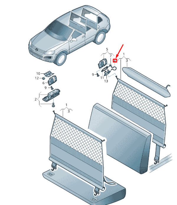 7P5898335 - VW Touareg MK2 power partition rear suspension eyelet belt set 7P5898335 NEW