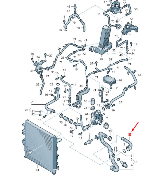 7P6122291C - NEW VW TOUAREG 7P MK2 COOLING SYSTEM PIPE ADAPTER 7P6122291C ORIGINAL