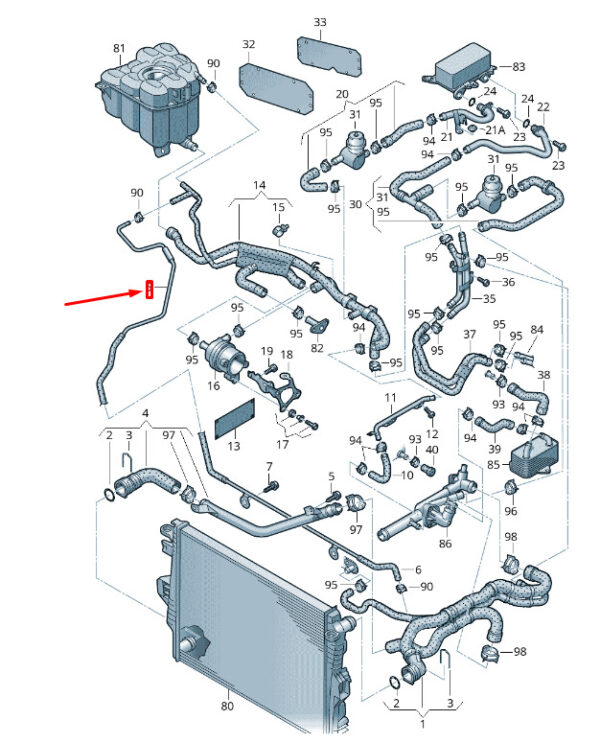 7P6122447N - NEW VW TOUAREG 7P MK2 COOLANT HOSE PIPE 7P6122447N