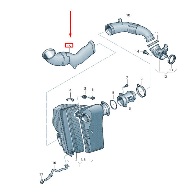 7P6129609B - NEW VW TOUAREG 7P MK2 AIR PIPE 7P6129609B