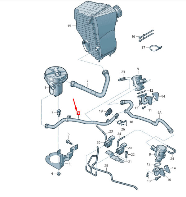 7P6131205B - NEW VW TOUAREG 7P MK2 SECONDARY AIR PUMP CONNECTING PIPE 7P6131205B