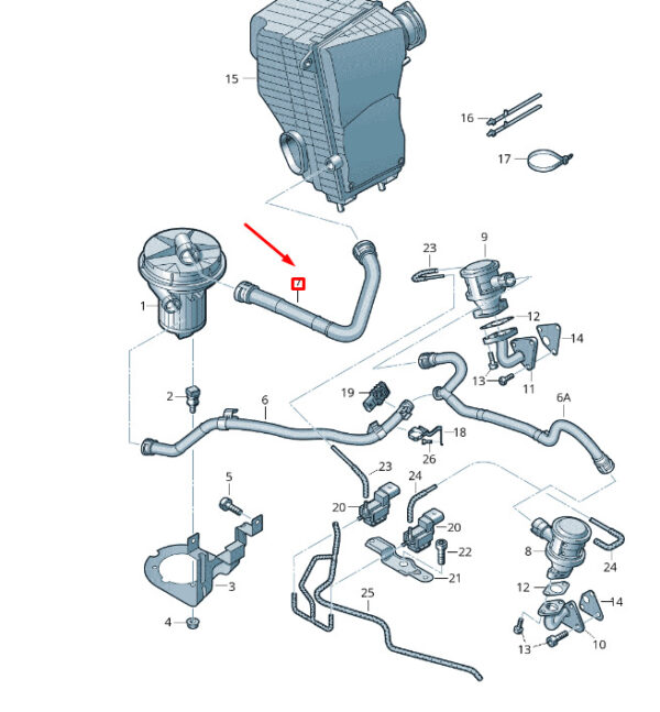 7P6131625A - VW TOUAREG 7P MK2 secondary air pump intake manifold 7P6131625A new original