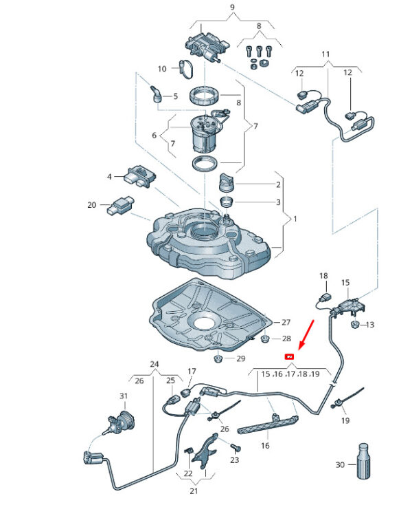 7P6131984G - New VW TOUAREG 7P MK2 Reduction Agent Supply Line 7P6131984G