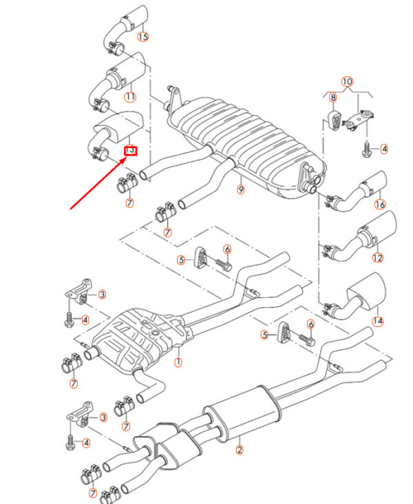 7P6253682S - NEW VW TOUAREG 7P RIGHT EXHAUST TAIL PIPE TRIM 7P6253682S ORIGINAL