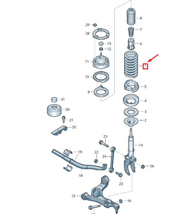 7P6411105AL - NEW VW TOUAREG 7P FRONT COIL SPRING 7P6411105AL