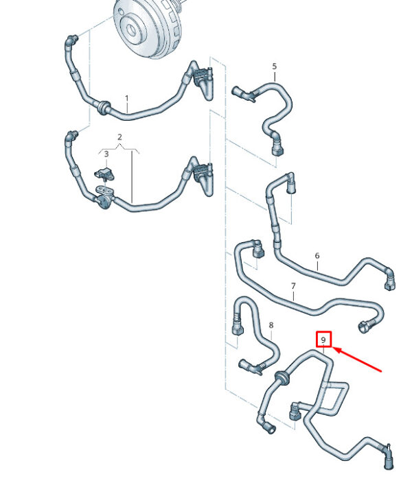 7P6611931AA - NEW VW TOUAREG 7P VACUUM PIPE WITH NON-RETURN VALVE RHD 7P6611931AA