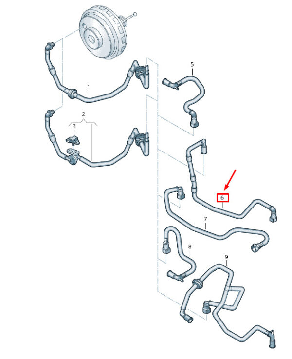 7P6611931T - NEW VW TOUAREG 7P MK2 BRAKE SERVO VACUUM PIPE RHD 7P6611931T GENUINE