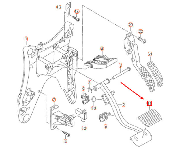 7P6723173A - NEW VOLKSWAGEN TOUAREG 7P FOOT BRAKE PEDAL COVER CAP 7P6723173A ORIGINAL