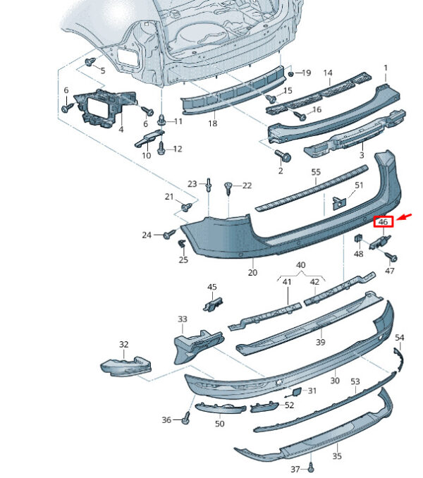 7P6802398A - NEW VW TOUAREG 7P MK2 REAR BUMPER RIGHT ADAPTER 7P6802398A