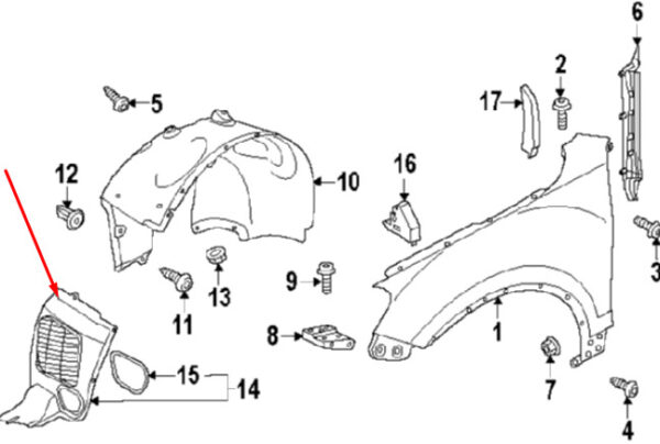 7P6805911D9B9 - NEW VW TOUAREG 7P FRONT PART 7P6805911D9B9 LEFT MUD SPLASH PROTECTION FRONT