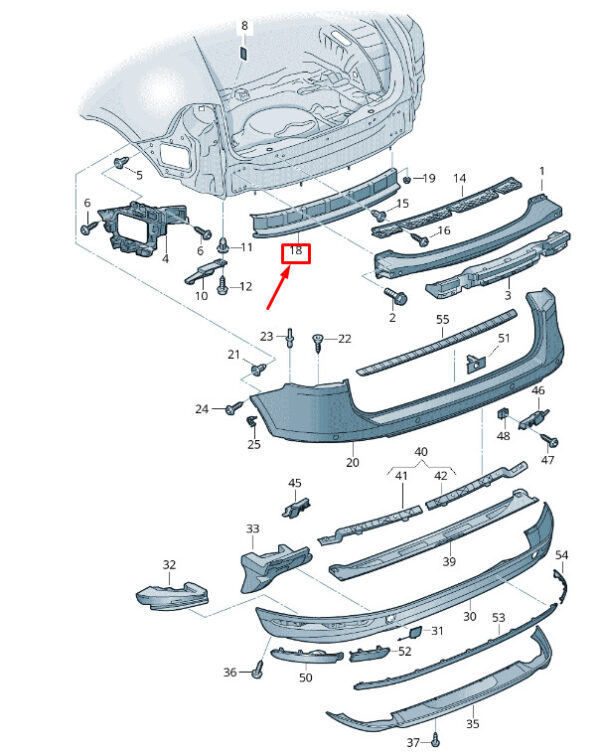 7P6813231 - NEW VW TOUAREG 7P MK2 BEHIND BUMPERSHIP BOARDS 7P6813231 ORIGINAL