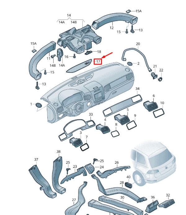 7P6819153A81U - NEW VW TOUAREG 7P MK2 DASHBOARD AIR EXHALATION 7P6819153A81U ORIGINAL