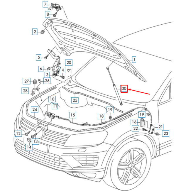 7P6823359A - NEW VOLKSWAGEN TOUAREG 7P MK2 FRONT BONNET GAS FILLED STRUT 7P6823359A