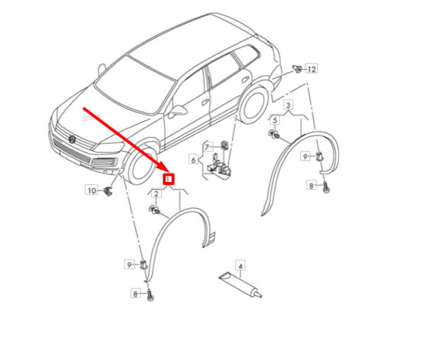 7P6853718A - VW TOUAREG 7P Front Right Wheel Arch Trim Cover 7P6853718AGRU NEW GENUINE