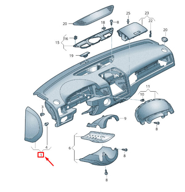 7P6858218DPA2 - NEW VW TOUAREG 7P MK2 DASH PANEL RIGHT TRIM SIDE 7P6858218DPA2