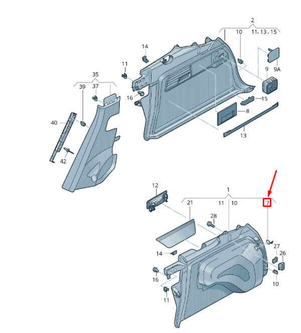 7P6867747Q70 - NEW VW TOUAREG 7P MK2 LEFT SHAFT LAG GAME 7P67747Q70 ORIGINAL