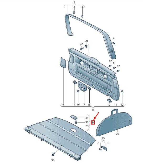 7P6867773AJK1 - VW TOUAREG 7P MK2 luggage compartment cover blind 7P677773AJK1 NEW original