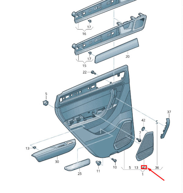 7P686815995T - NEW VW TOUAREG 7P MK2 BEHIND LINAGE TURSPEAKER COVER 7P686815995T ORIGINAL