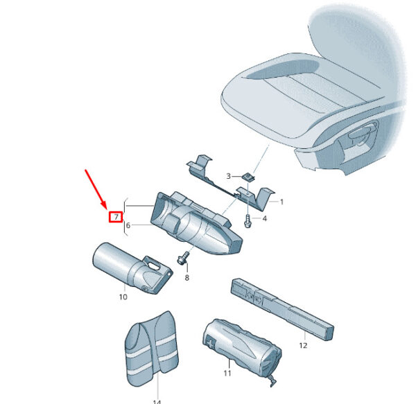 7P6881537 - NEW VW TOUAREG 7P MK2 FIRST-AID KIT RETAINER 7P6881537