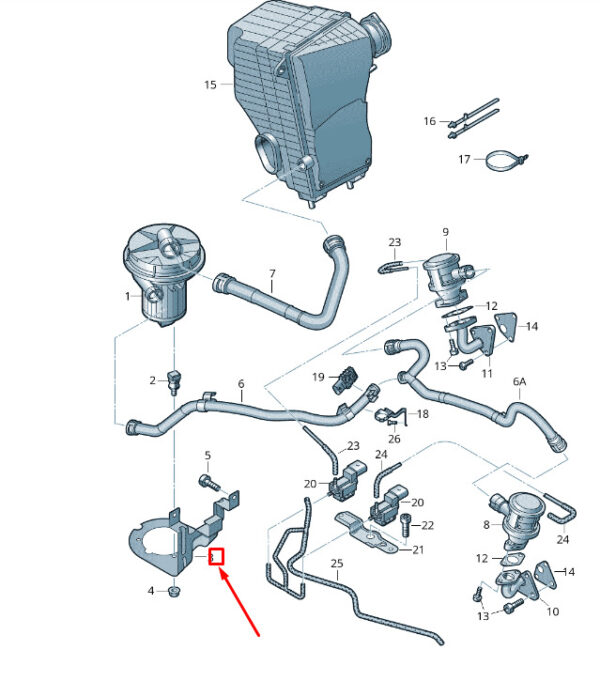 7P6906287 - NEW VW TOUAREG 7P MK2 SECONDARY AIR PUMP RETAINER 7P6906287