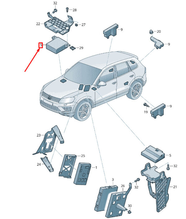 7P6907530RZ03 - New VW TOUAREG 7P MK2 Data Bus Gateway Diagnosis Interface 7P6907530RZ03