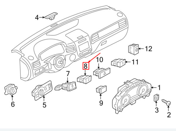 7P6927122A - NEW VW TOUAREG 7P PARKING AID SWITCH 7P6927122A ORIGINAL