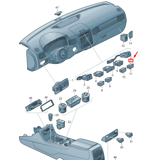 7P6927123CWHS - VW TOUAREG 7P MK2 Heated Windscreen Pushbutton 7P6927123CWHS NEW GENUINE