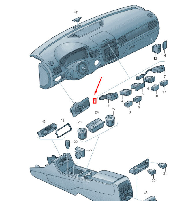 7P6941431ABWZU - NEW VW TOUAREG 7P MK2 LIGHT COMBI SWITCH 7P6941431ABWZU ORIGINAL