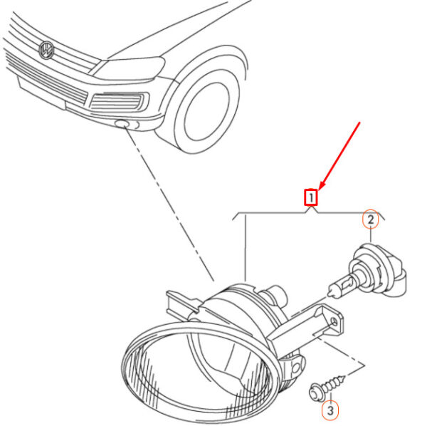 7P6941700F - NEW VOLKSWAGEN TOUAREG 7P MK2 FRONT RIGHT SIDE FOG LIGHT 7P6941700F ORIGINAL