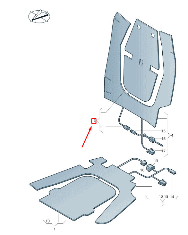7P6963567 - NEW VW TOUAREG 7P MK2 FRONT LEFT SEAT BACKREST HEATING ELEMENT 7P6963567