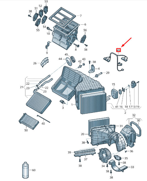 7P6971565 - New VW TOUAREG 7P MK2 Air Conditioner Harness LHD 7P6971565