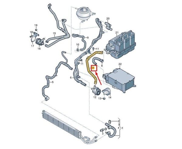 7T0121108A - VW MULTIVAN T7 ST ENGINE COOLANT HOSE 7T0121108A NEW GENUINE