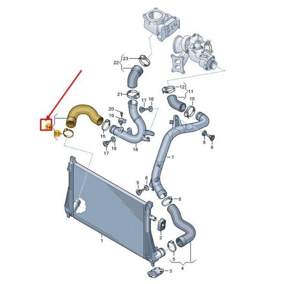 7T0145834 - VW MULTIVAN T7 ST CHARGE AIR HOSE 7T0145834 NEW GENUINE