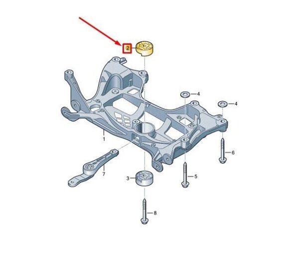 7T0199868 - VW MULTIVAN T7 ST FRONT AXLE UPPER RUBBER BEARING 7T0199868 NEW GENUINE