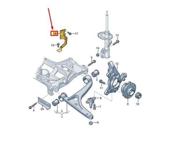 7T0412521C - VW MULTIVAN T7 ST FRONT LEFT LEVEL SENSOR WITH POLES 7T0412521C NEW GENUINE