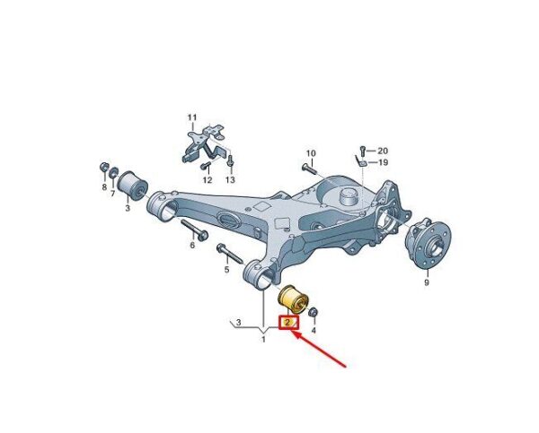7T0501131A - VW MULTIVAN T7 ST REAR AXLE RUBBER BEARING 7T0501131A NEW GENUINE