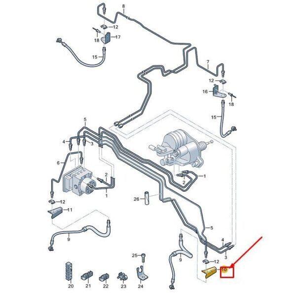 7T0611837A - VW MULTIVAN T7 ST FRONT LEFT BRAKE HOSE HOLDER 7T0611837A NEW GENUINE