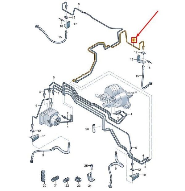 7T0614729C - VW MULTIVAN T7 ST REAR LEFT BRAKE LINE 7T0614729C NEW GENUINE
