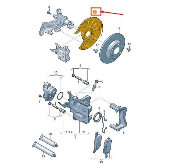 7T0615611A - VW MULTIVAN T7 ST REAR BRAKE DISC PROTECTOR 7T0615611A NEW GENUINE
