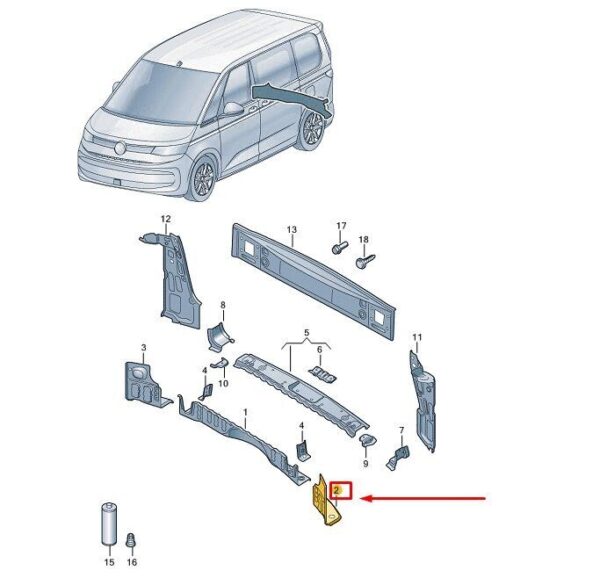 7T0802085 - VW MULTIVAN T7 ST REAR LEFT CROSS SECTION 7T0802085 NEW GENUINE