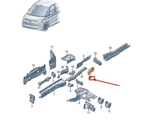 7T0804142 - VW MULTIVAN T7 ST RIGHT SIDE PANEL COWL PANEL 7T0804142 NEW GENUINE